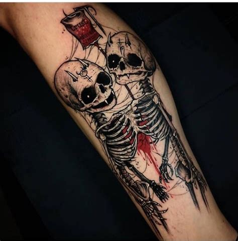 Skeleton tattoo | Creepy tattoos, Scary tattoos, Unique tattoos