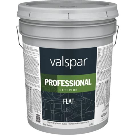 Valspar 12600 Professional Exterior House Paint, White, Flat, 5 gal ...