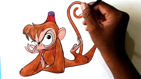 How To Draw Disney's Abu The Monkey Cartoon Character From Aladdin ...