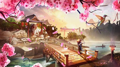 Hintergrundbilder : Anime, Landschaft, Sakura-Baum, Musikinstrument, Andy Jaramillo 1920x1080 ...