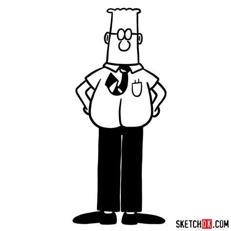 Learn How to Draw Dilbert, the Office Icon Step-by-Step