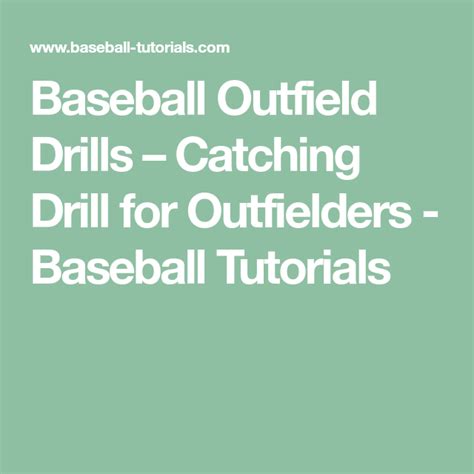 Baseball Outfield Drills – Catching Drill for Outfielders - Baseball Tutorials | The outfield ...