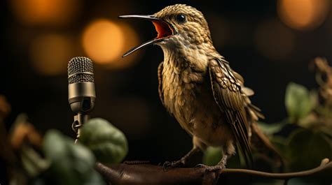 Hummingbird Singing Into Microphone Free Stock Photo - Public Domain ...