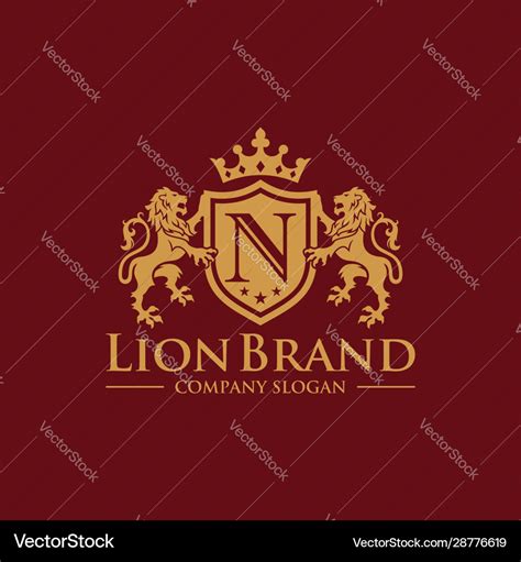 Luxury golden royal lion king logo design Vector Image