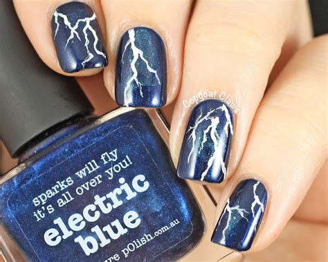 Copycat Claws: Lightning Nail Art & Picture Polish Electric Blue