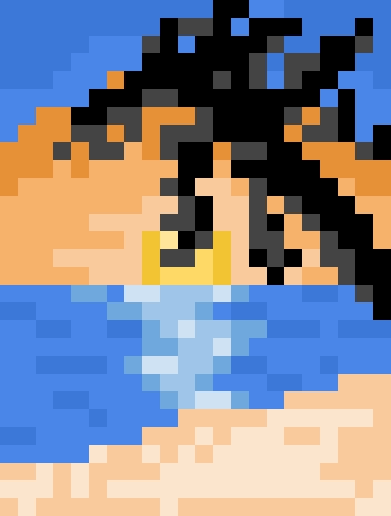 Beach sunset pixel art