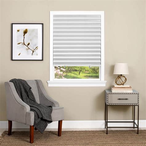 ACHIM 1-2-3 White Cordless Room Darkening Pleated Vinyl Window Shade 36 ...