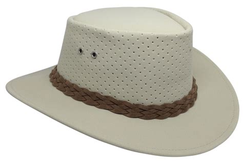 Aussie Chiller Pearl White Bushie Perforated Golf Hat