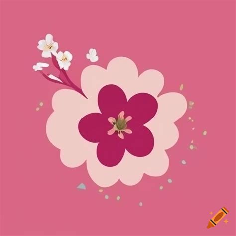 Simple vector logo of cherry blossoms on Craiyon