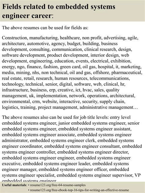 Top 8 embedded systems engineer resume samples | PDF