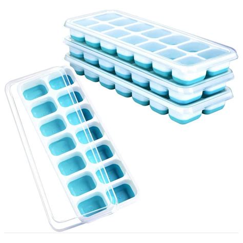 Multipurpose Silicone Ice Cube Tray with Removable Lid Small Easy Release Ice Cube Trays for ...