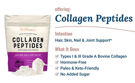 LiveWell Collagen Peptides - 16oz Hair, Skin, Nail & Joint Support ...