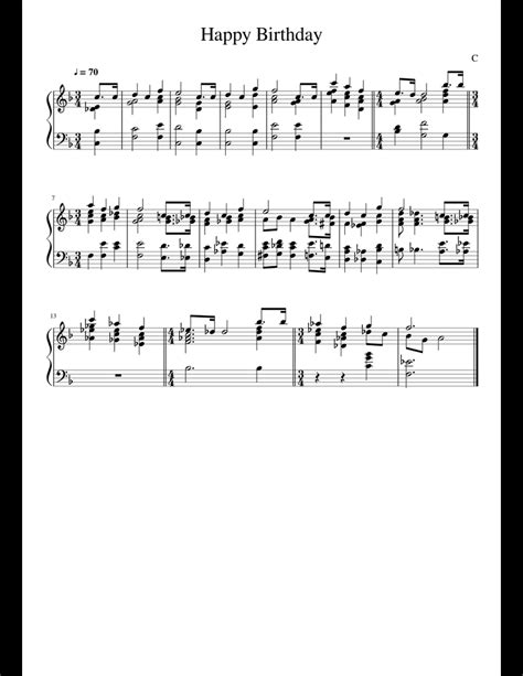 Happy Birthday - Jazz version sheet music for Piano download free in PDF or MIDI