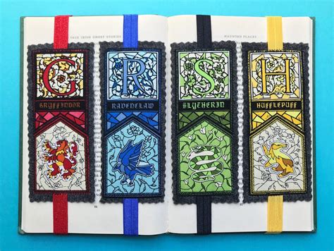 Harry Potter House Bookmarks, Felt, Fabric, Elastic, Hogwarts ...