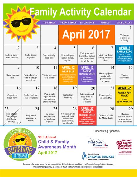 Family Activity Calendar - How to create a Family Activity Calendar? Download this Family ...
