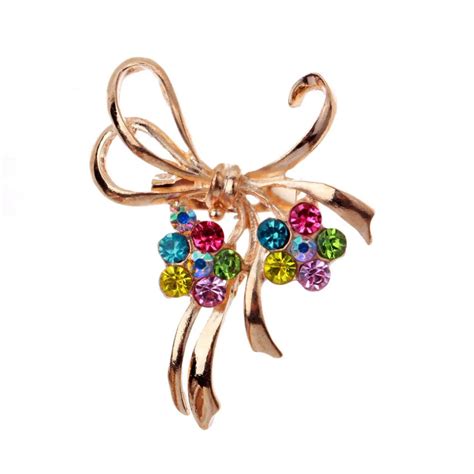 Crystal Flower Brooch Lapel Pin Fashion Rhinestone Jewelry Women Wedding Hijab Pins Large ...