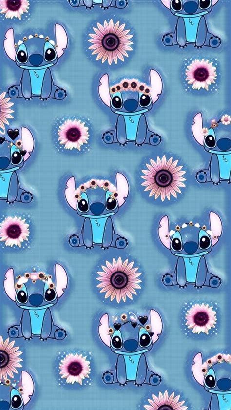 Stitch sunflower | Sfondi carini, Sfondi per iphone, Sfondo con motivo ...