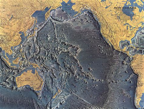 Pacific Ocean Floor 1969 Wall Map by National Geographic - MapSales