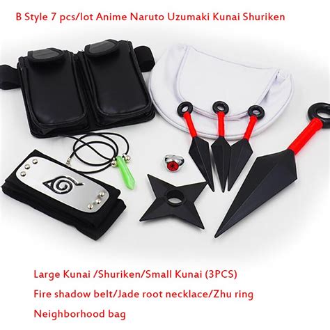 Naruto Uzumaki Anime Cosplay Accessory Set Kunai Shuriken Konoha ...