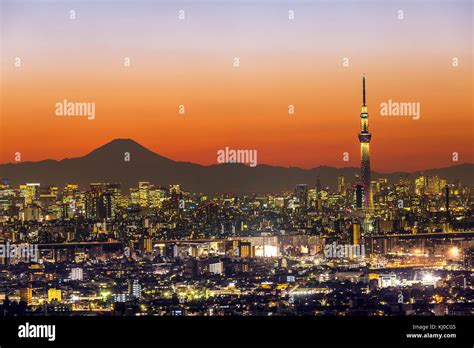 Tokyo city aerial view and mountain fuji Stock Photo - Alamy