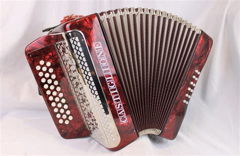 NEW Red Castiglione Diatonic Button Accordion FBbEb Fa MMM 31 12