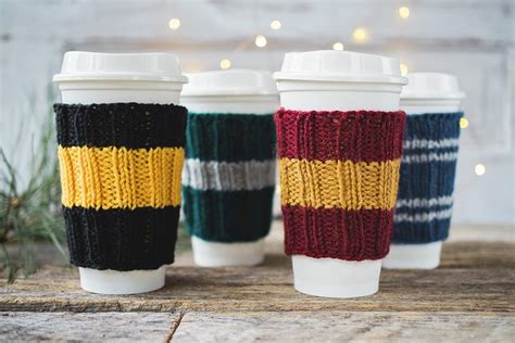 Free Winter Inspired Knitting Pattern | Knit coffee cozy, Coffee cozy pattern, Cup cozy pattern