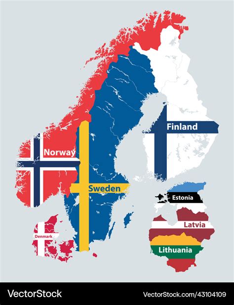 Scandinavia and baltic countries political Vector Image