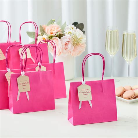 50-Pack Mini Pink Kraft Paper Gift Bags with Handles (6x5x2.5 in ...