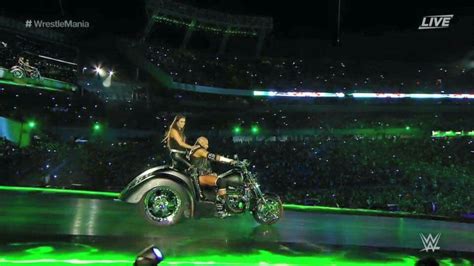 Wrestlemania 33 Triple H with his wife Stephanie McMahon riding down ...