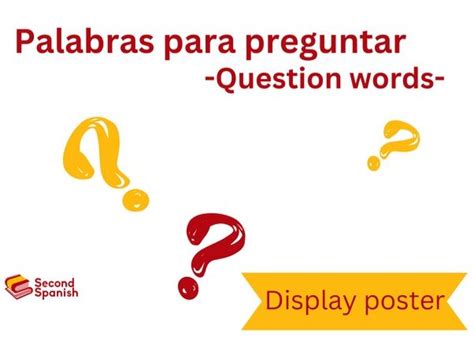 Spanish Question words poster display | Teaching Resources