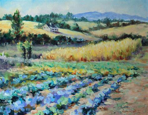 Greenbluff Cabbage Field Painting by Anita HartCarroll - Fine Art America