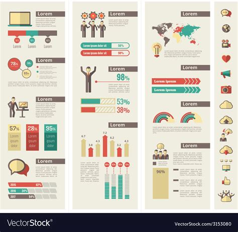 Social Media Infographic Template Royalty Free Vector Image