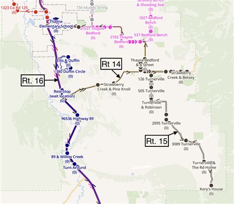 Route Map 1 = Alpine, Etna, Freedom, SVR, Thayne, Bedford ...