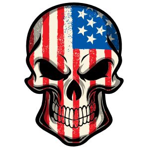 American Flag Skull Sticker