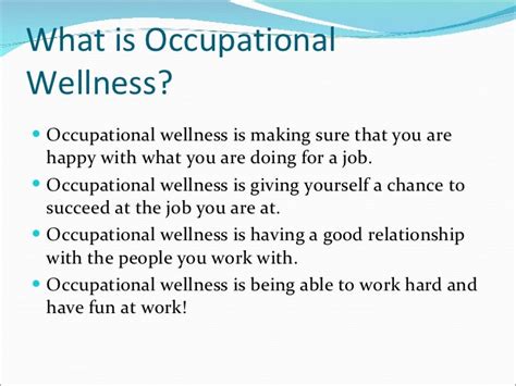 Unit 1 Occupational Wellness