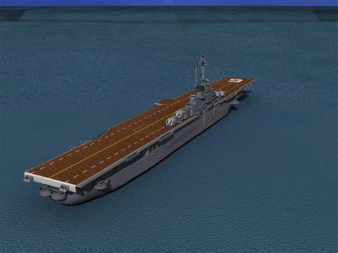 Essex Class Aircraft Carrier CV-9 USS Essex 3D Model animated rigged ...