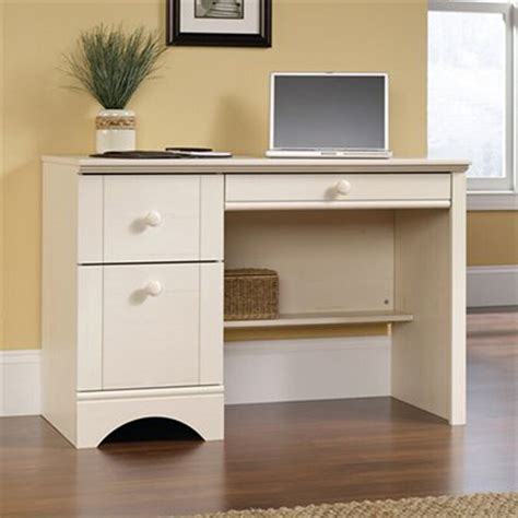 Sauder Harbor View Transitional Antiqued White Computer Desk in the Desks department at Lowes.com