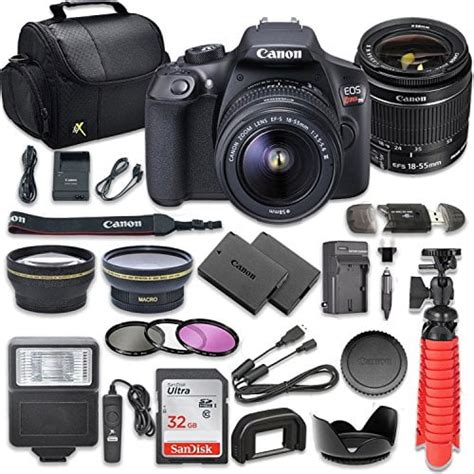 canon eos rebel t6 dslr camera bundle with canon ef-s 18-55mm f/3.5-5.6 is ii lens + sandisk ...