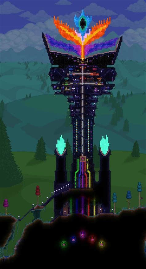 Dark Wizard Tower | Terraria castle, Terraria house design, Terrarium