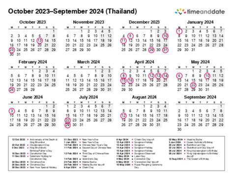 Printable Calendar 2023 for Thailand (PDF)