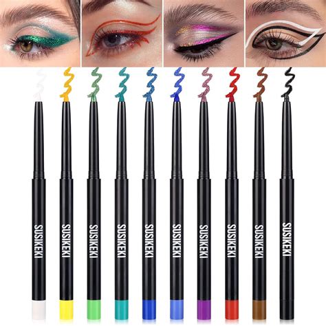 Amazon.com : SUSIKEKI 10pcs Colored Gel Eyeliner Pencil With Built-in ...