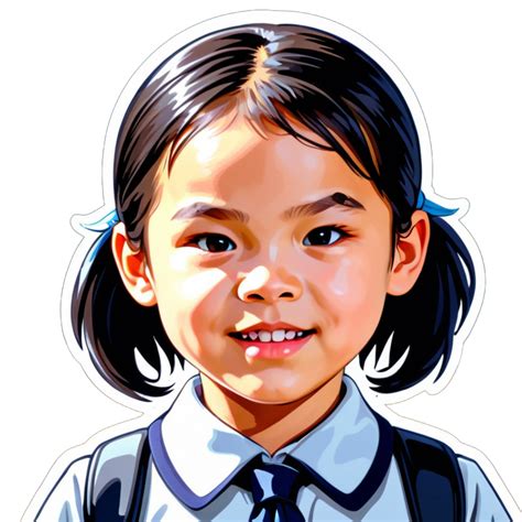I made an AI sticker of A girl in school uniform