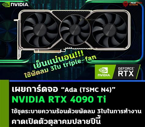 เผยการ์ดจอ NVIDIA RTX 4090 Ti จะใช้ชุดระบายความร้อนด้วยพัดลม 3ใบในการ ...