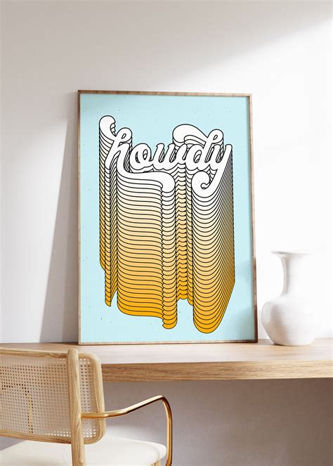 Howdy Sign Howdy Print Welcome Sign 70s Poster 80s Poster - Etsy