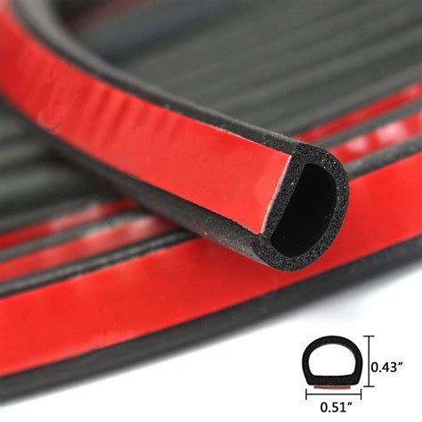 13Ft D-Shape Rubber Car Door Seal Strip Hollow Edge Guard Weatherstrip ...