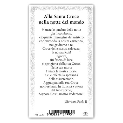 Holy card, Cross, Prayer to the Holy Cross ITA, 10x5 cm | online sales ...