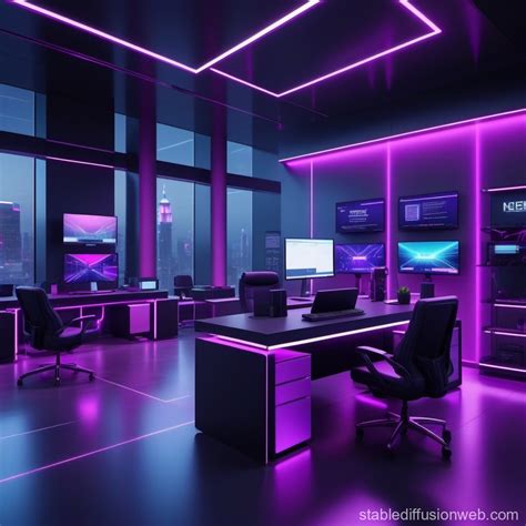 Modern Office with Digital Technology | Stable Diffusion Online