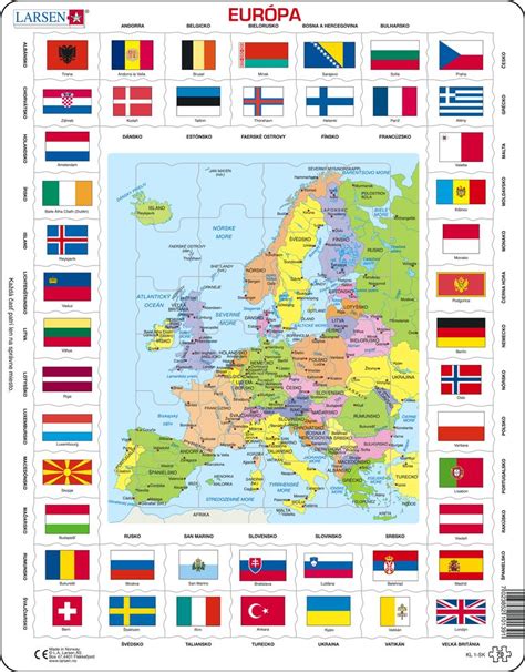 KL1 - Flags and Political Map of Europe :: Maps of the world and regions :: Puzzles :: Larsen ...