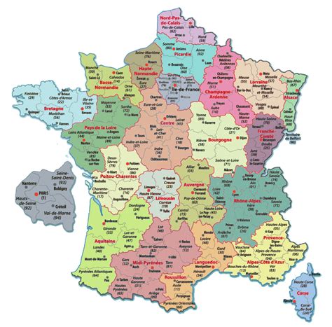 CARTE DE FRANCE DEPARTEMENTS : carte des départements de France