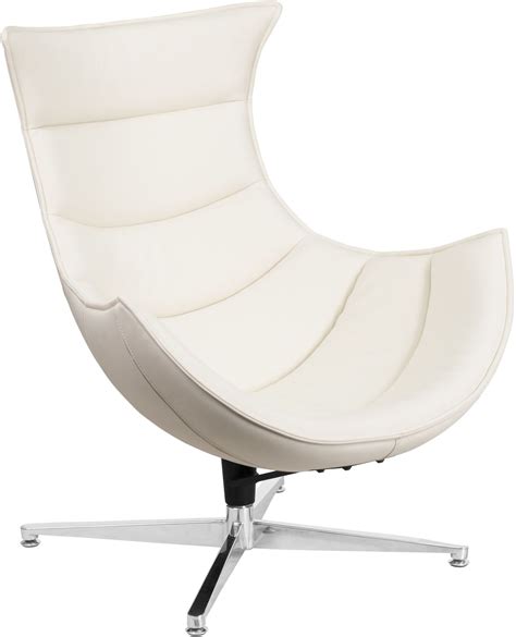 White Leather Swivel Cocoon Chair from Renegade | Coleman Furniture